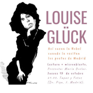 Homenaje a Louise Glück | 15/10/2020 | Tapas y Fotos | Lavapiés | Madrid | Cartel