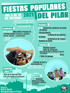 Fiestas del Barrio del Pilar 2021 | Fiestas Populares del Pilar 2021 | 3-12/10/2021 | CSA La Piluka | Cartel